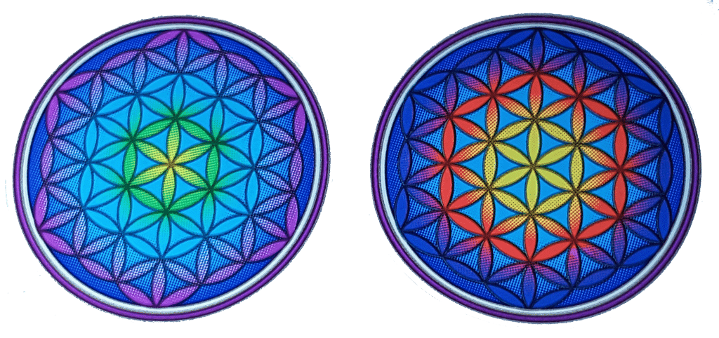 2 Fensterbilder Blume des Lebens Mandala