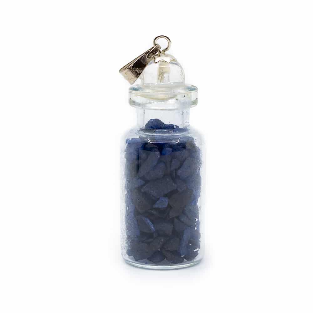 5- Chakra-Flaschenanh-nger Blauer Aventurin mit Bergkristall