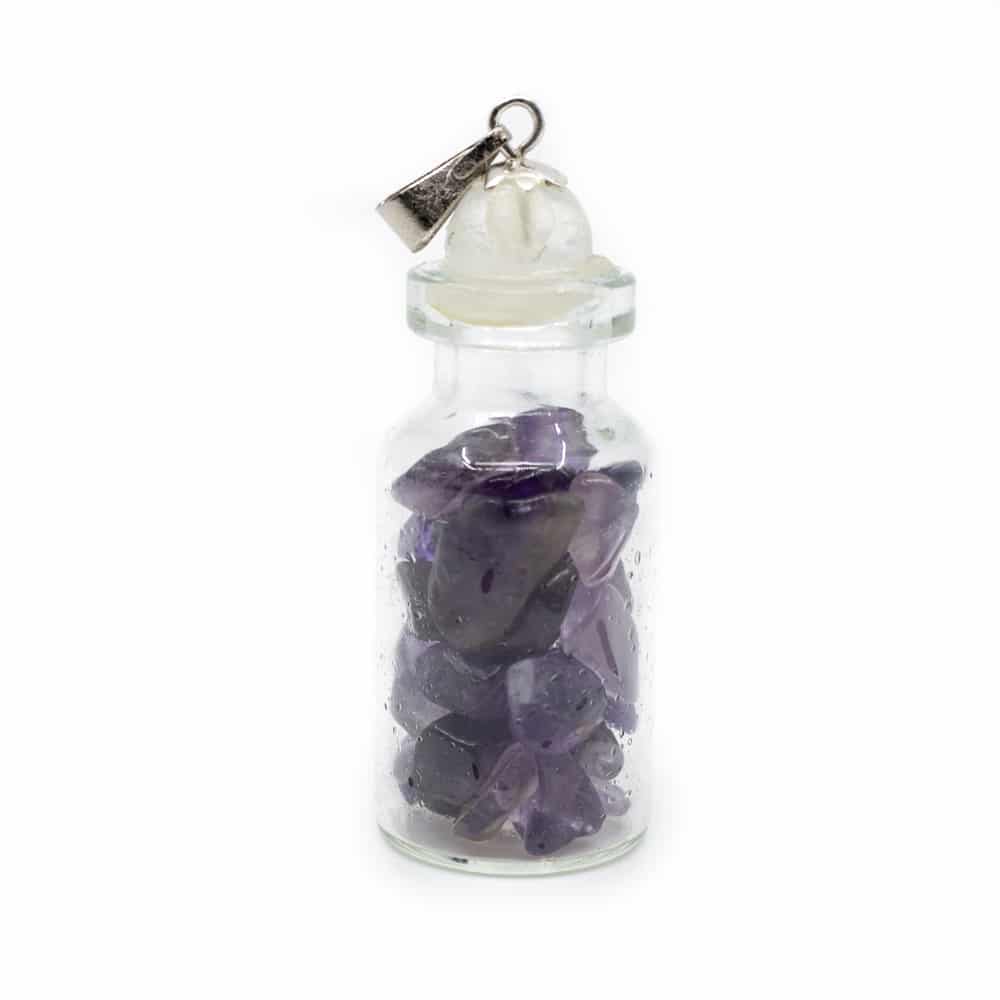 7- Chakra Flaschenanh-nger Amethyst mit Bergkristall