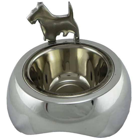 Aluminium Futternapf mit Statue Hund (21 cm)