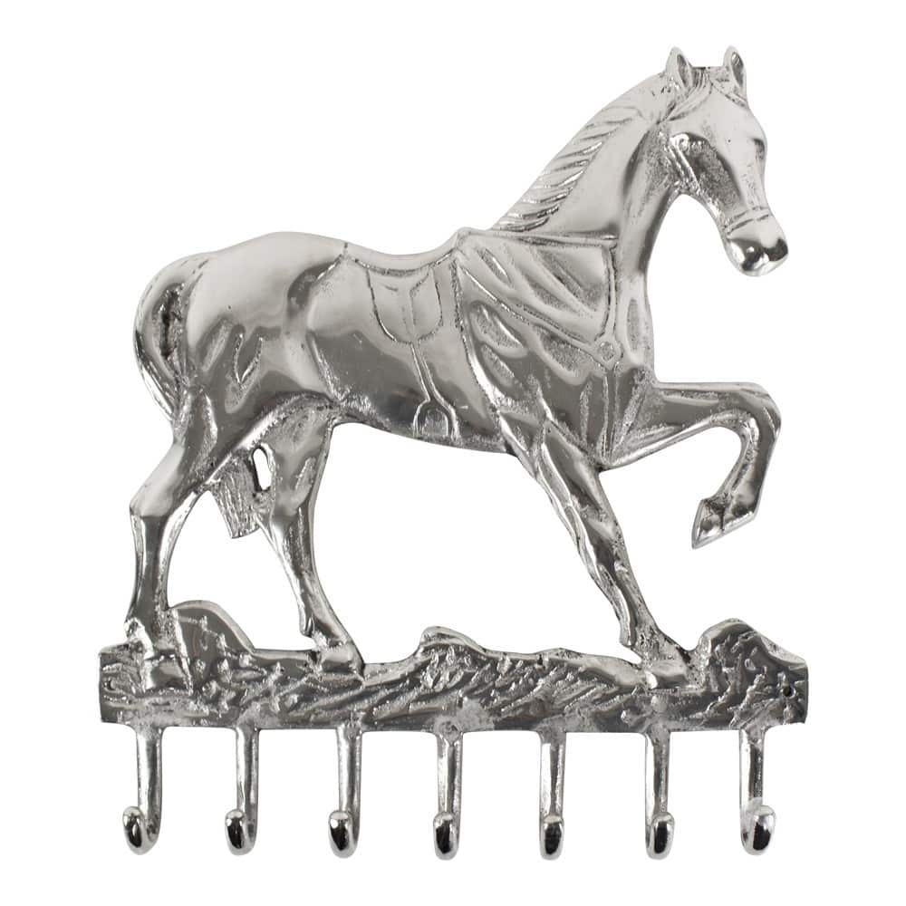 Aluminium Garderobe Pferd - (7 Haken)