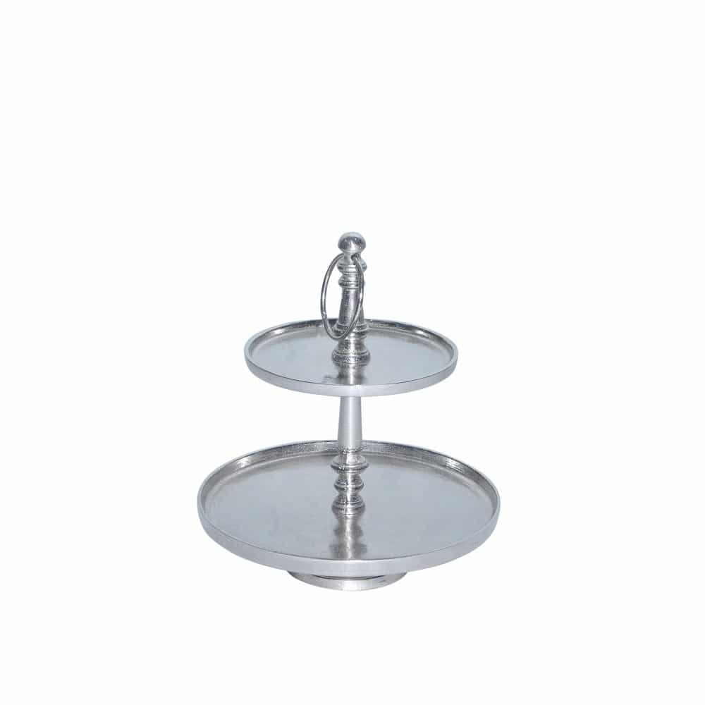 Aluminium K-chen Etagere rund - 2-st-ckig - 34 cm