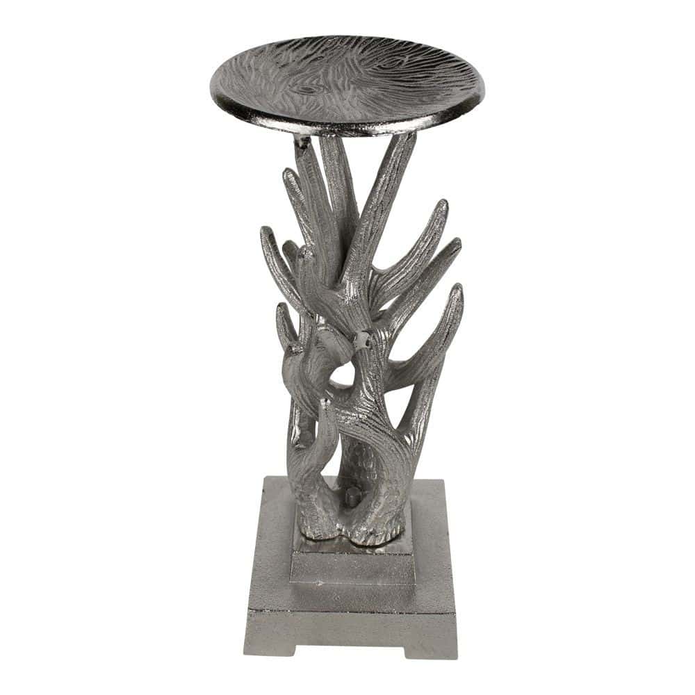 Aluminium Kerzenhalter auf Geweih (30 x 12-5 cm)