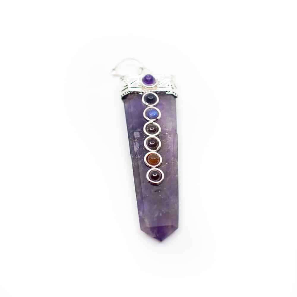 Amethyst-Anh-nger mit Chakra-Steinen