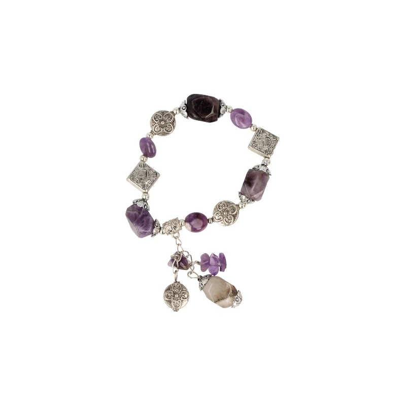 Amethyst-Armband mit Anh-nger unter Schmuck - Edelstein-Armb?nder - Charm Armb?nder - Schmuck - Edelstein-Armb?nder - Mix-Armb?nder