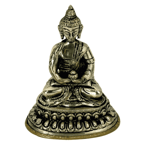 Amithaba Buddha Miniatur Wei-metall - 10 cm