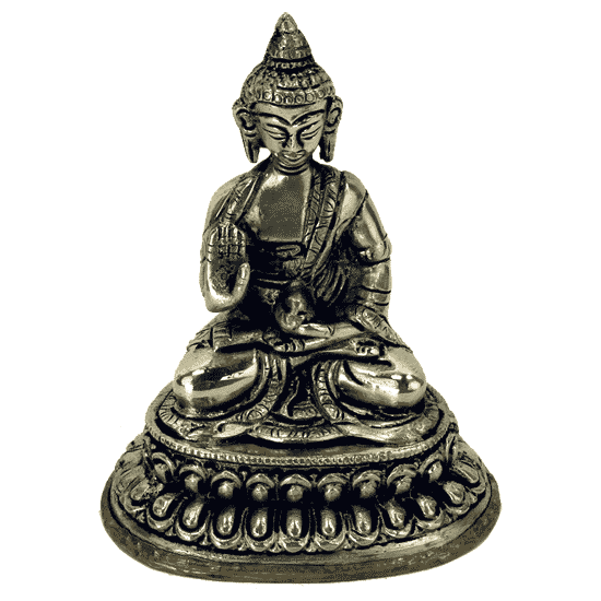 Amoghasiddhi Buddha Wei-metall - Miniatur - 10 cm