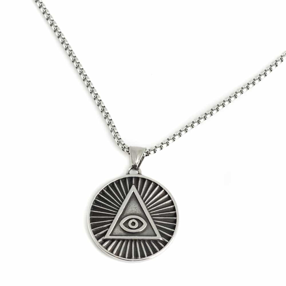 Amulett Allsehendes B-ses Auge Pyramide Silber (35 mm)