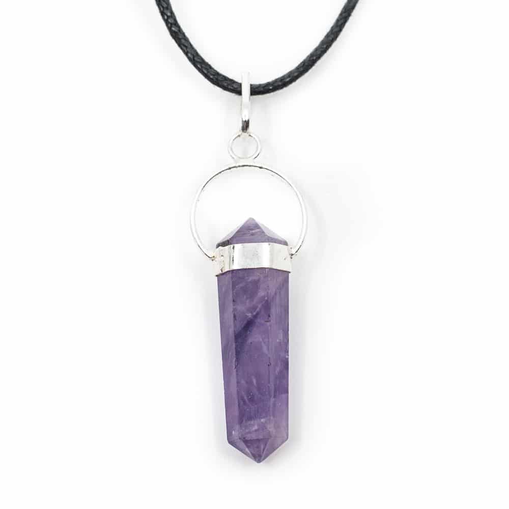 Anh-nger Amethyst Doppelender silberfarbig unter Schmuck - Edelstein-Anh?nger - Kristall Punkte - Edelsteine & Mineralien - Edelstein Formen - Edelstein Punkte