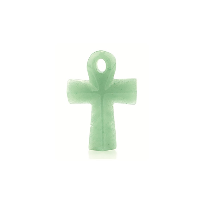 Anh-nger aus gr-nem Aventurin mit Ankh-Symbol