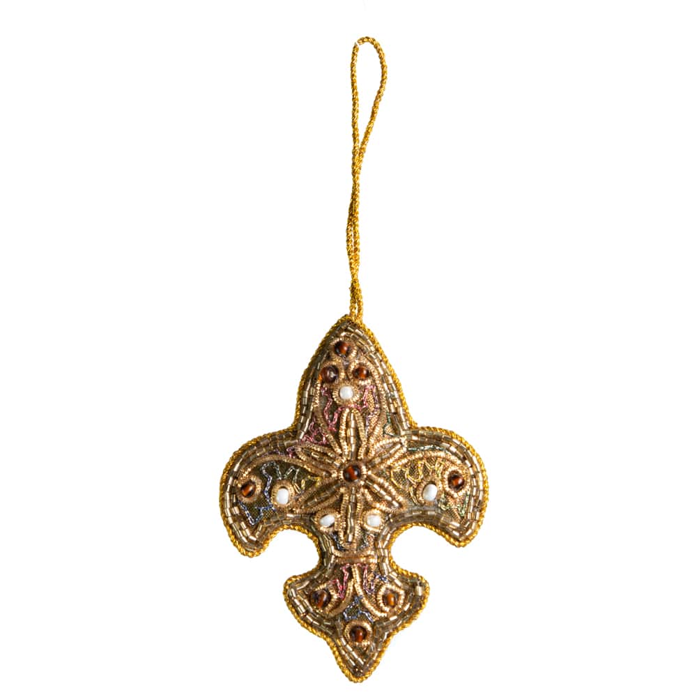 Anh-nger Ornament Traditionelle Fleur de Lis Gelb (18 cm)