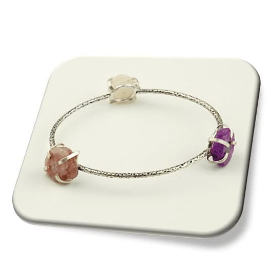 Armband Achat versilbertes Rhodium