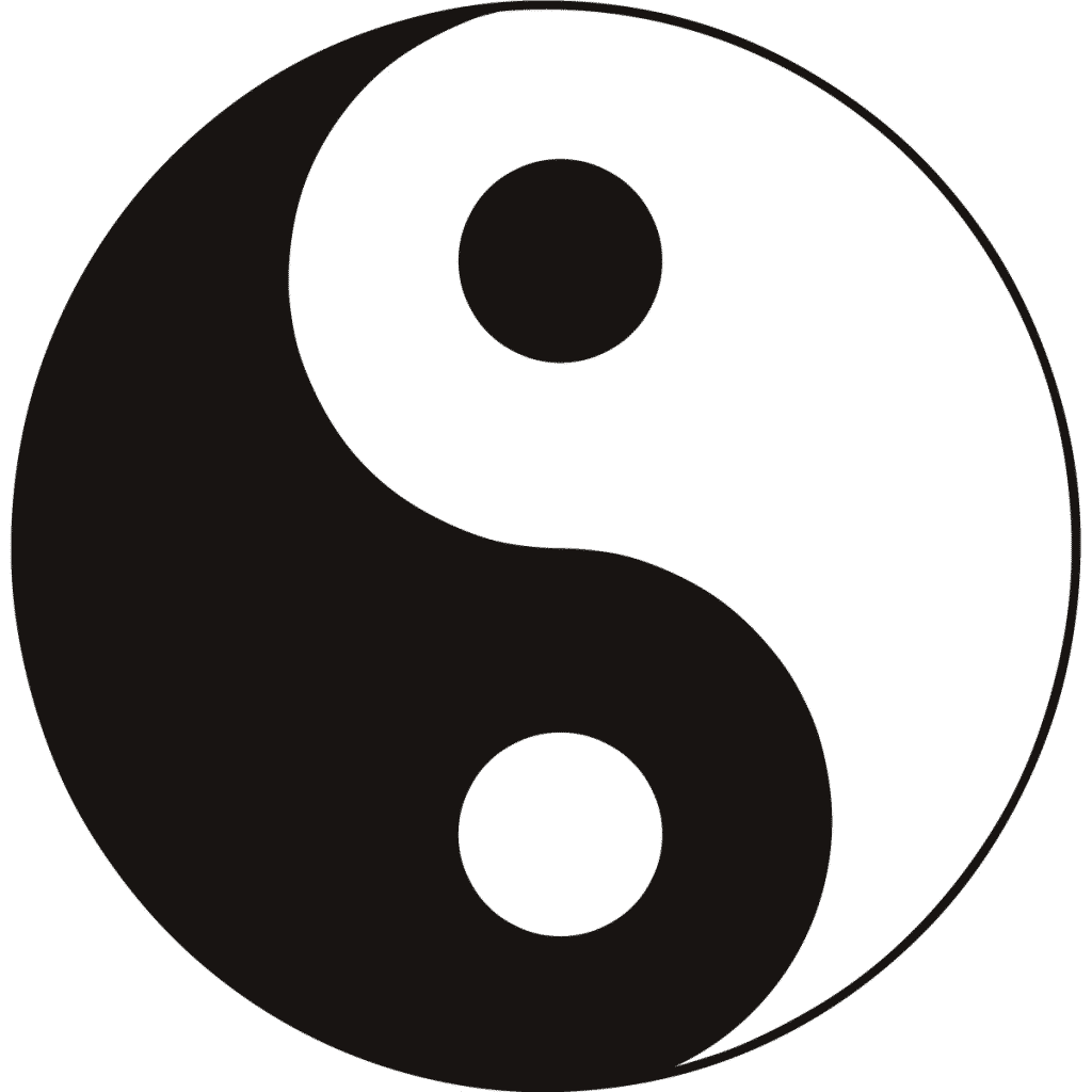 Aufkleber Yin Yang (schwarz)