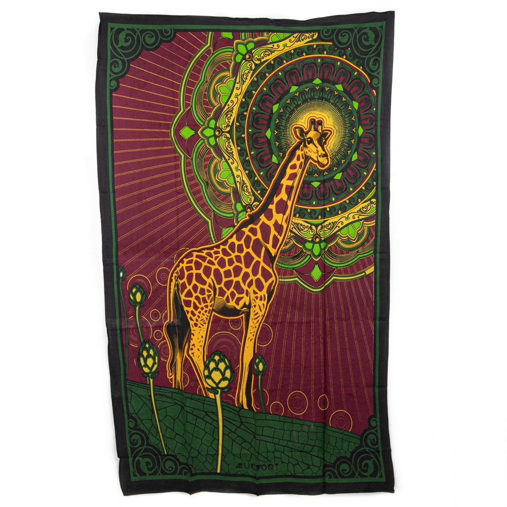 Authentisches Mandala Wandtuch Baumwolle Giraffen (215 x 135 cm) unter Home & Living - Wandtuch