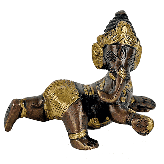 Baby Ganesha zweifarbig - 10 cm unter Home & Living - Spirituelle Figuren - Hinduistische G?tterfiguren - Home & Living - Spirituelle Figuren - Ganesha Figuren