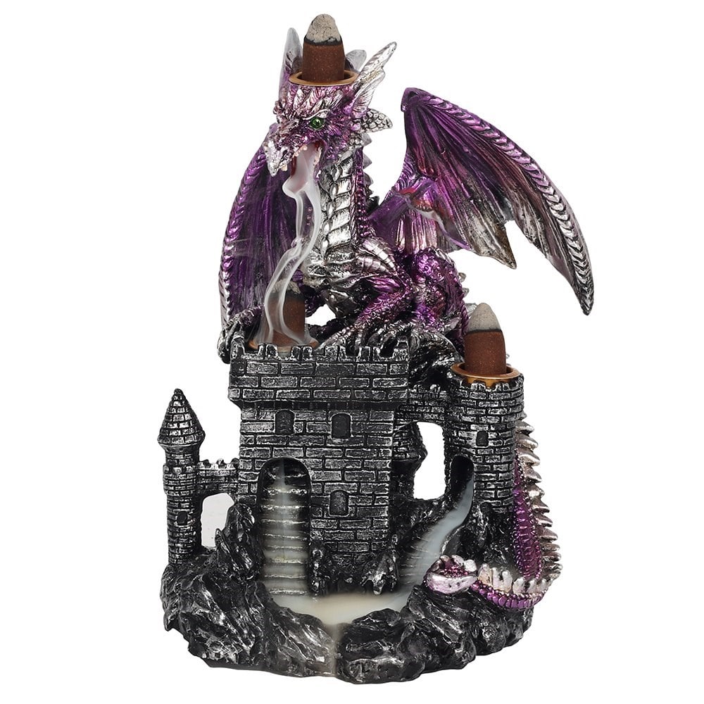 Backflow-Weihrauchbrenner Violetter Drache auf Burg