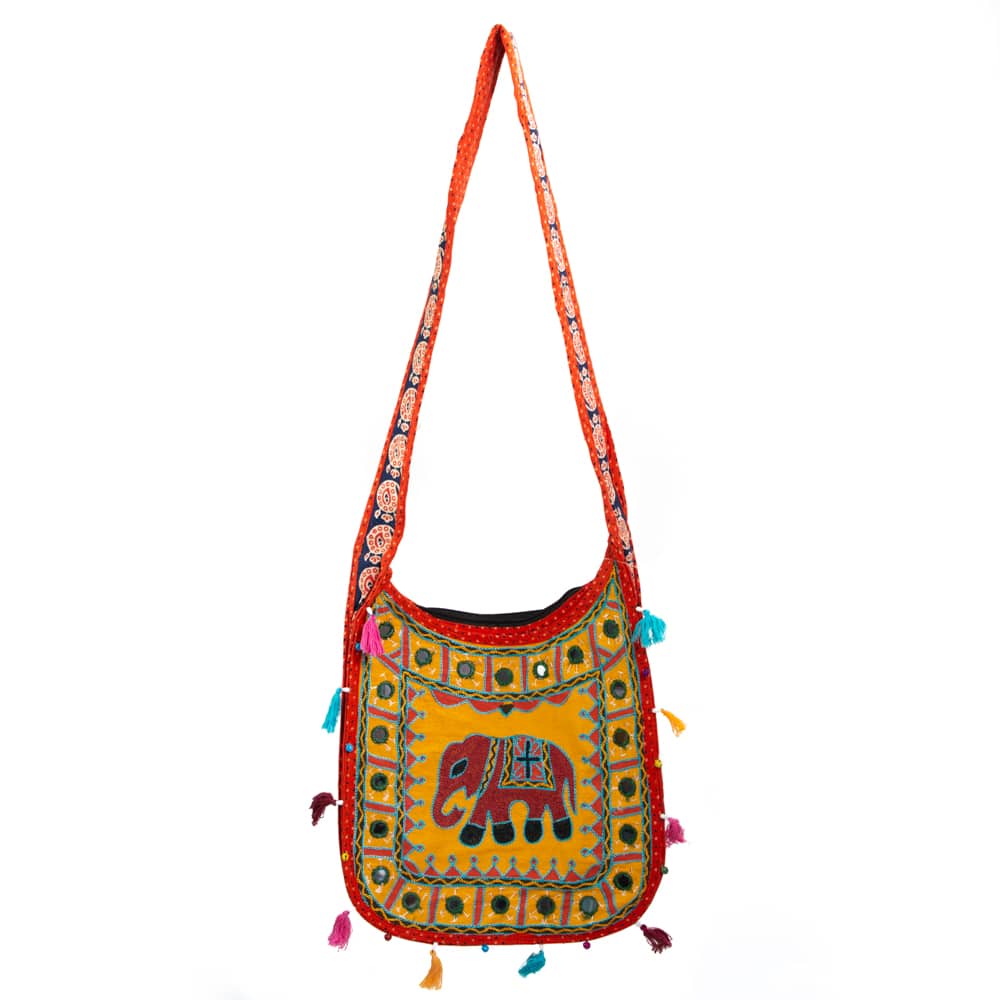 Baumwoll-Tasche Bunt Elefant aus Indien (35 x 32 cm) unter Textilien - Taschen