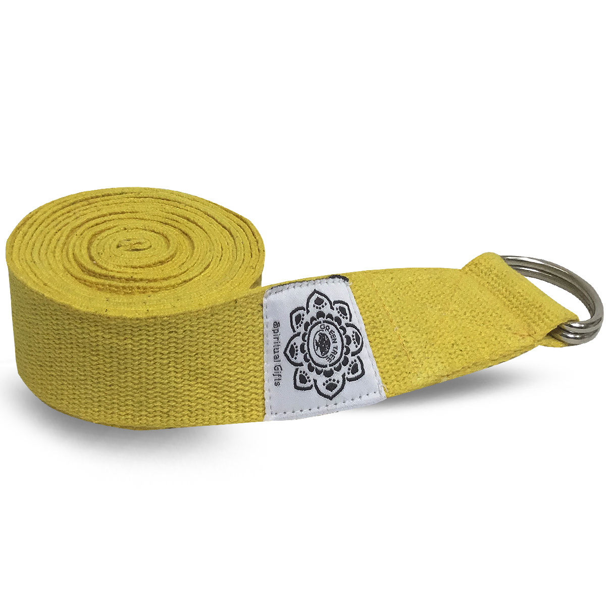Baumwoll-Yoga-G-rtel Gelb mit D-Ring - 270 cm