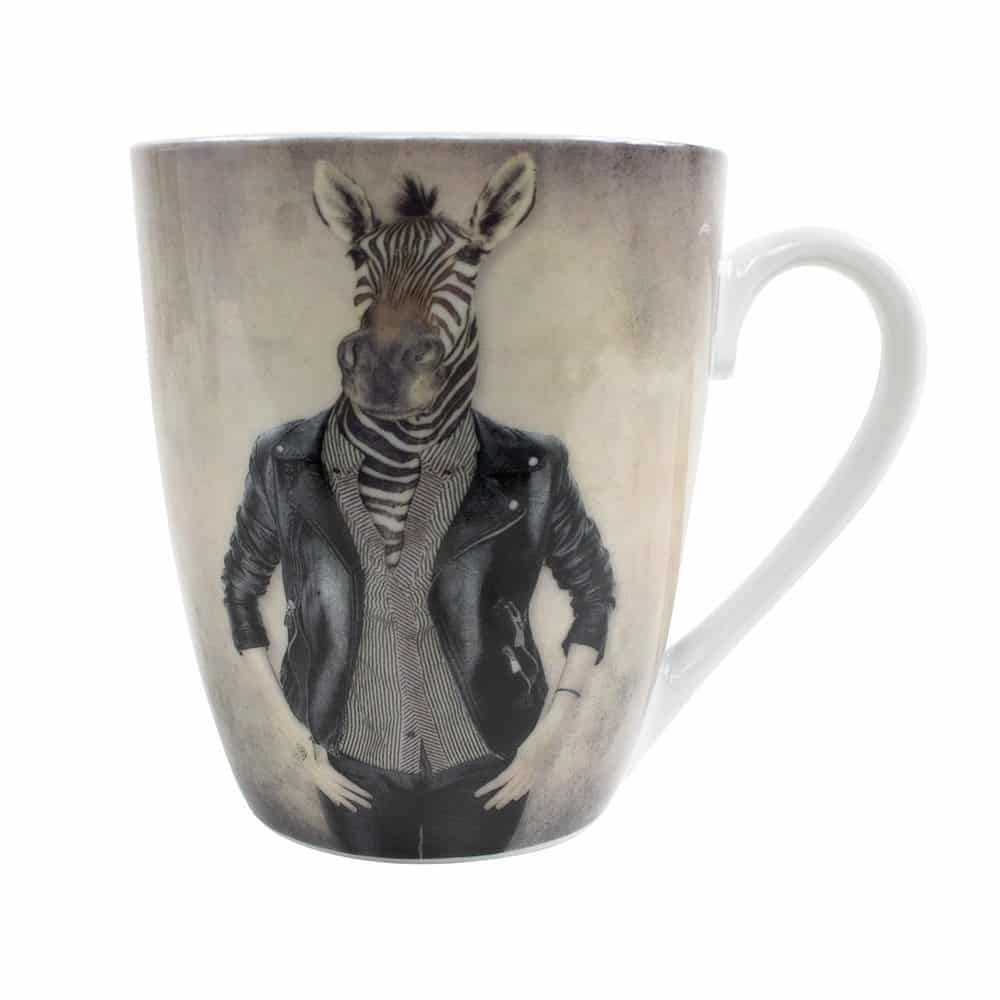 Becher Frau Zebra