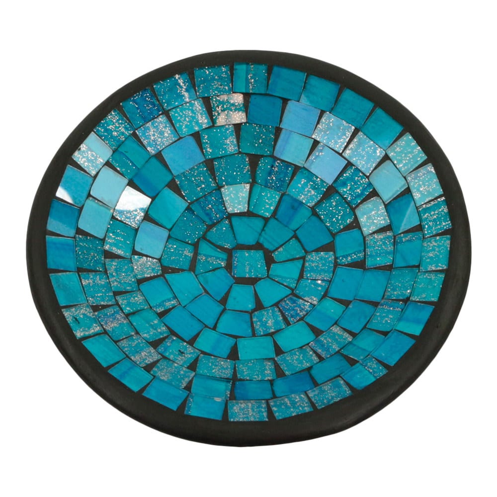 Blaue Mosaik Schale (21 x 21 x 5 cm)