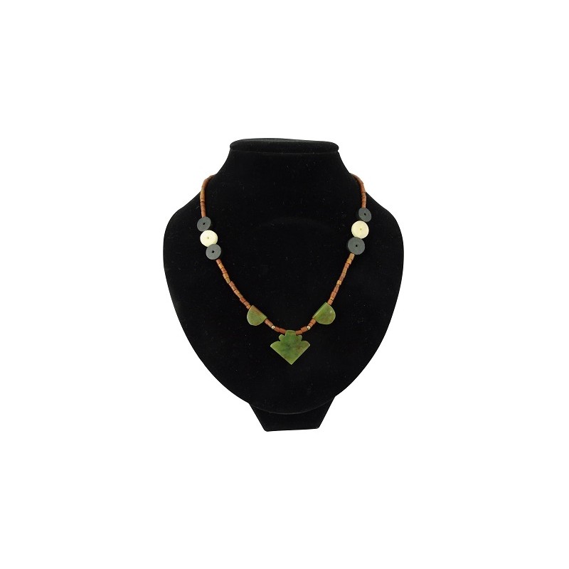 Boho Halskette Jade mit Punkteanh-nger