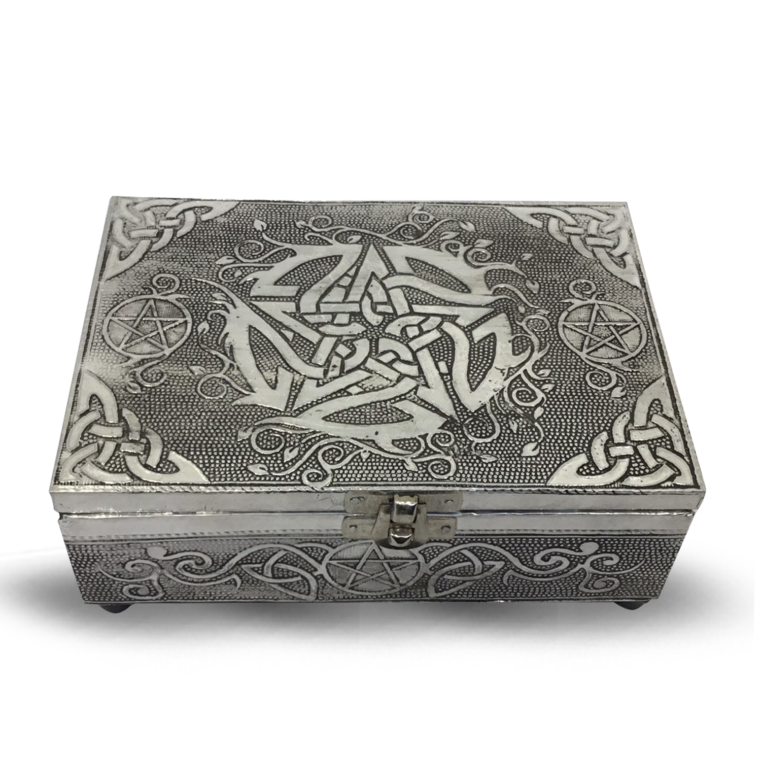 Box aus Metal - Pentagramm (wei-)