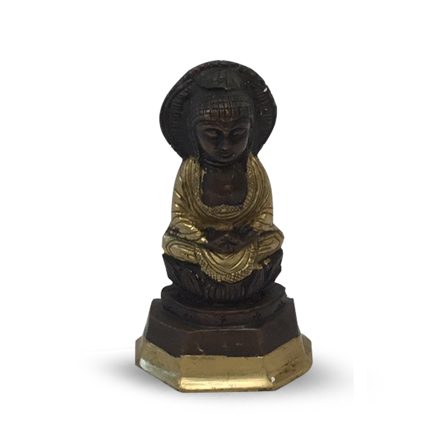 Buddha auf Lotus Messing - 10 cm unter Home & Living - Spirituelle Figuren - Buddha Figuren