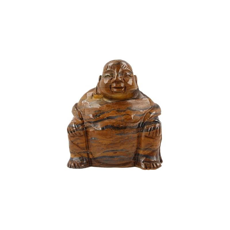Buddha aus Edelstein - Tigerauge (75 mm)
