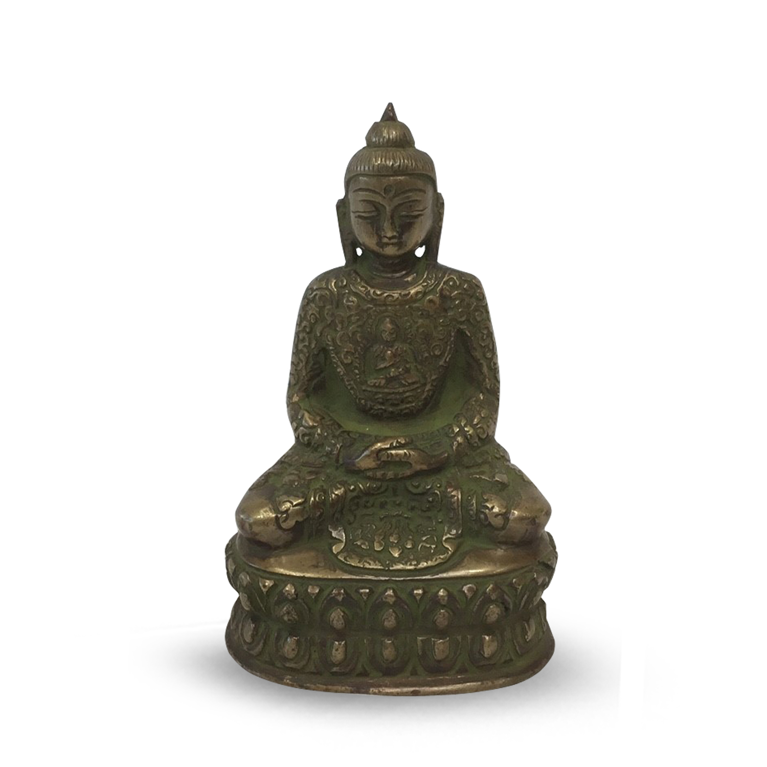Buddha Gr-n Pulververedelung - 14 cm