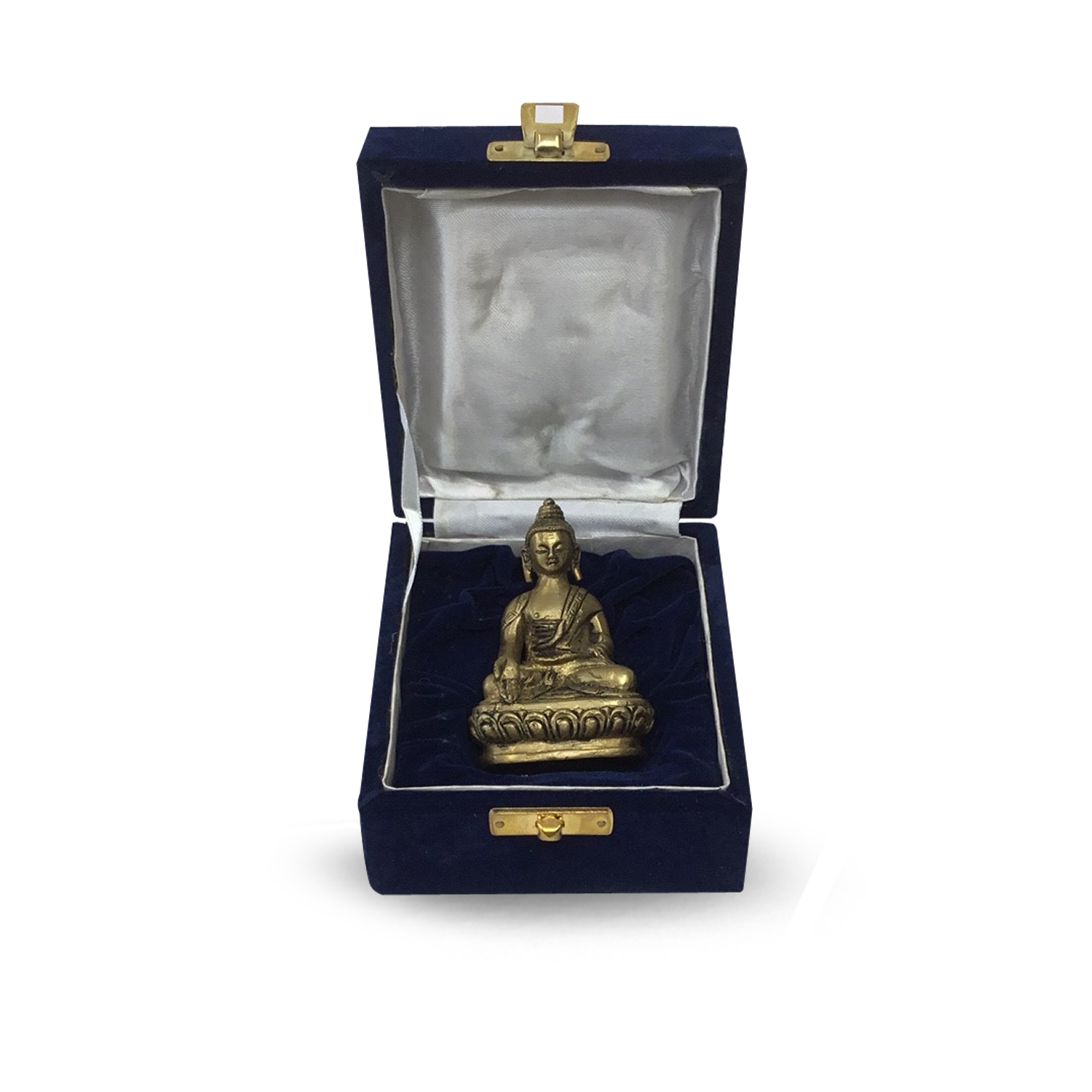 Buddha in Geschenkbox Messing