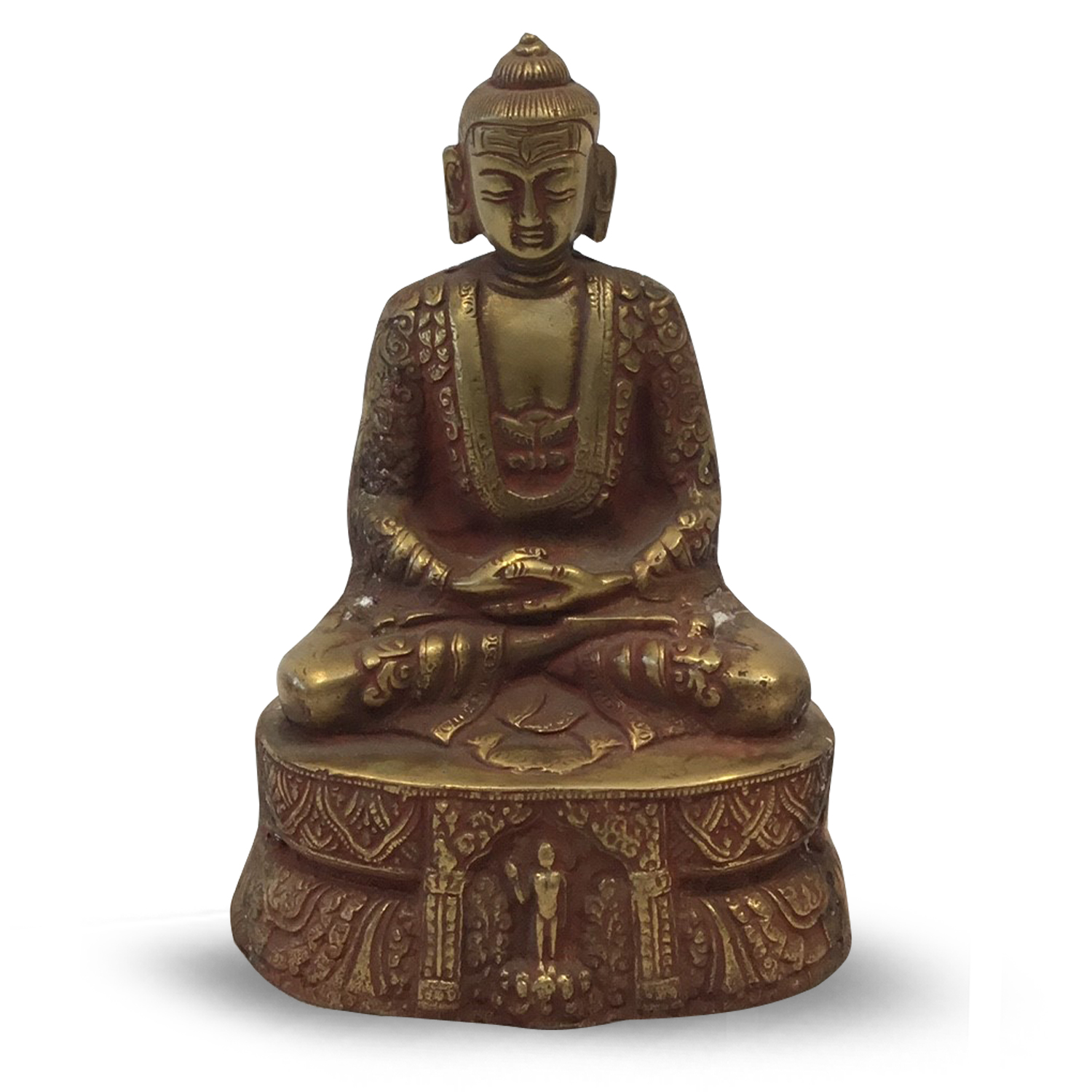 Buddha Rot Pulverbeschichtung - 18 cm