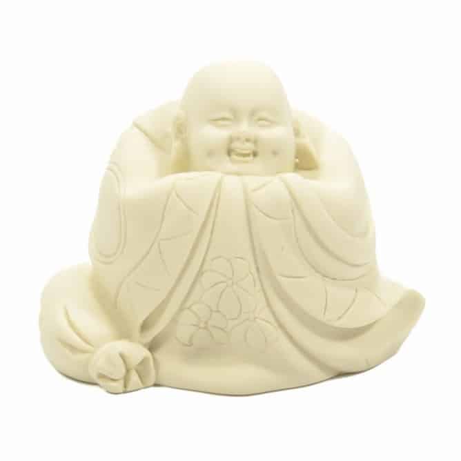 Buddha-Statue aus Polystone Weiss (8 cm) unter Home & Living - Spirituelle Figuren - Buddha Figuren