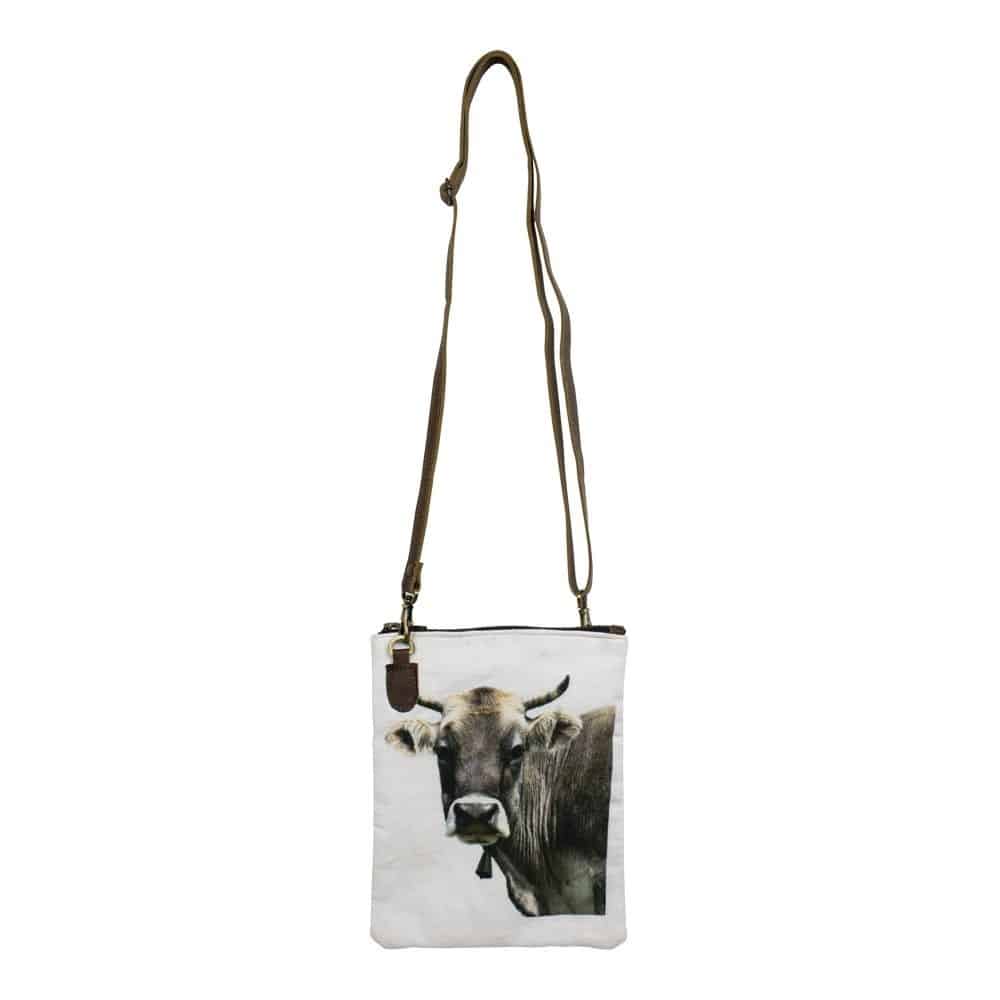 Canvas Umh-ngetasche - Crossbody Tasche Schweizer Kuh