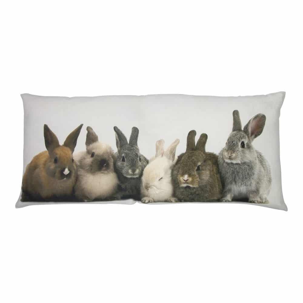 Canvas Zierkissen 6 Kaninchen XXL (90 x 40 cm) unter Textilien - Kissen