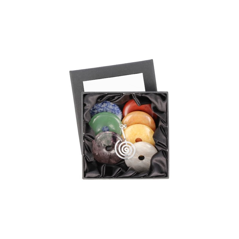 Chakra Donut mit Anh-nger (50 mm - Set - 7 St-ck)