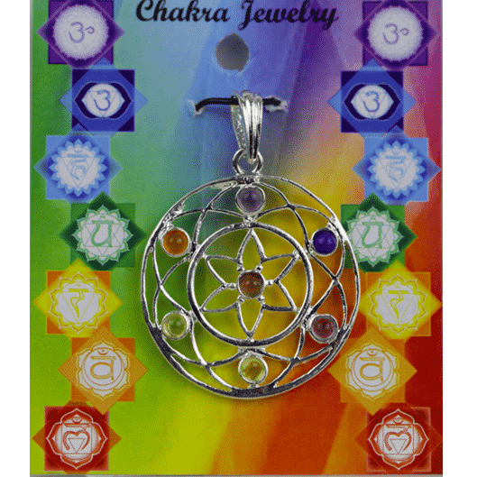 Chakra Mandala Anh-nger Messing versilbert