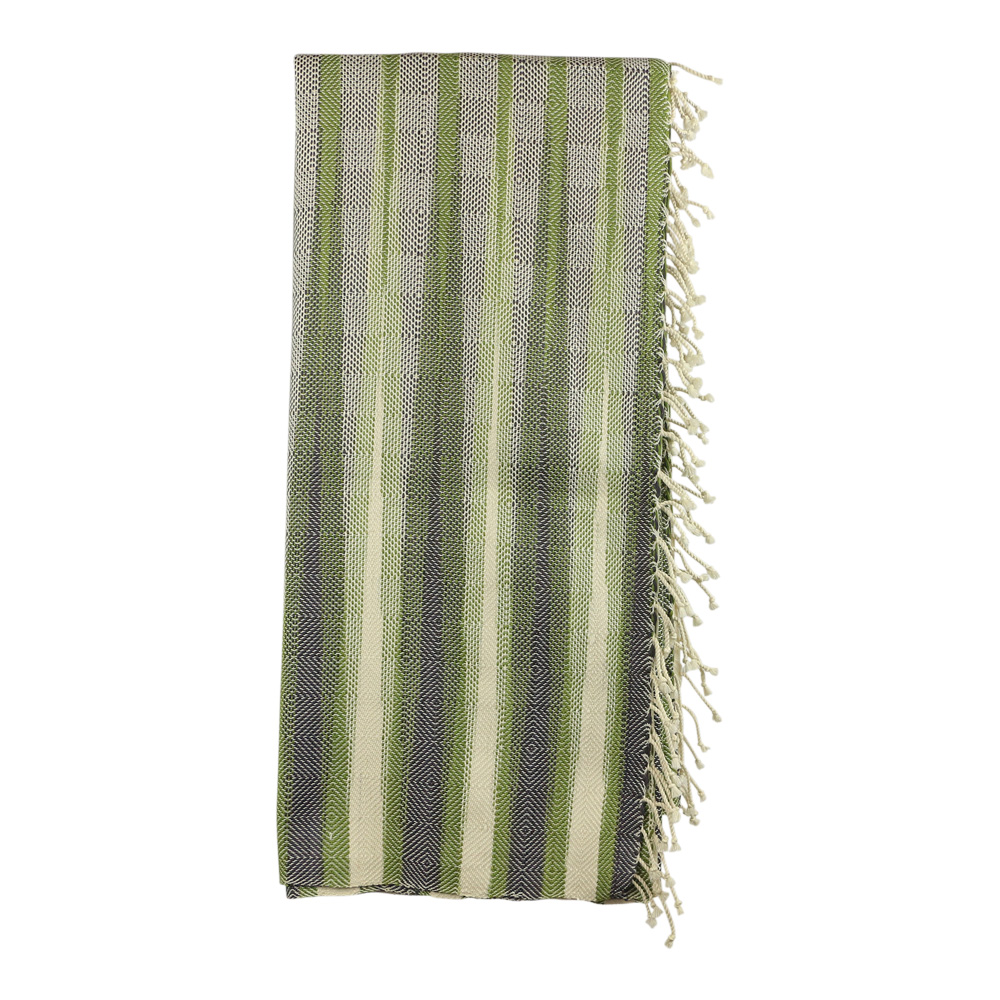 Decke aus Baumwolle Diamant Ikat Gr-n-Grau (130 x 180 cm)