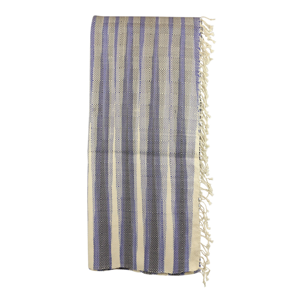 Decke aus Baumwolle Diamant Ikat Gr-n-Grau-Violett (130 x 180 cm)