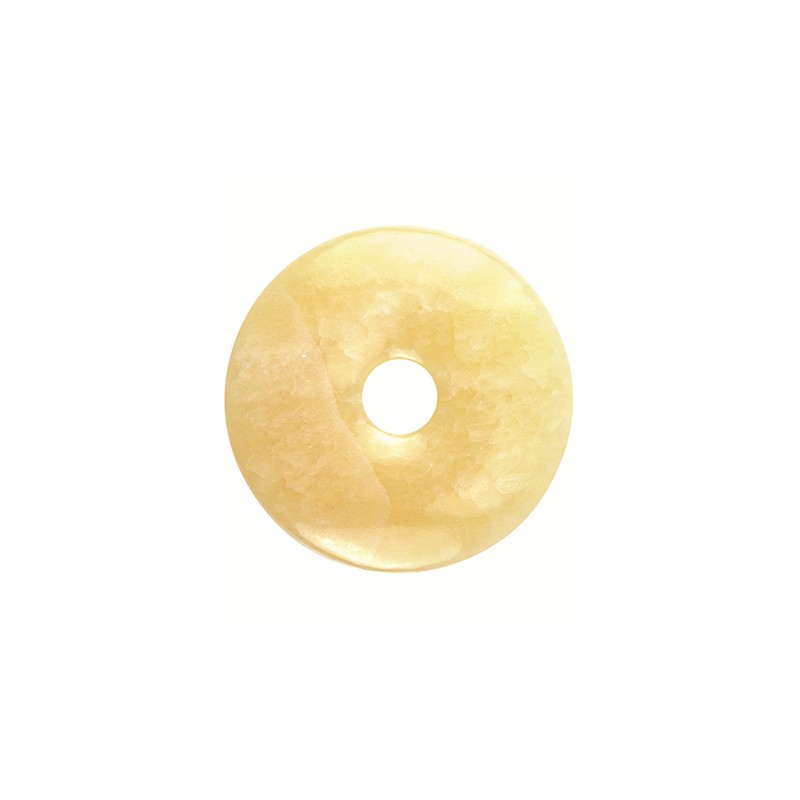 Donut Calcit gelb (40 mm) unter Schmuck - Edelstein-Anh?nger - Donut Anh?nger