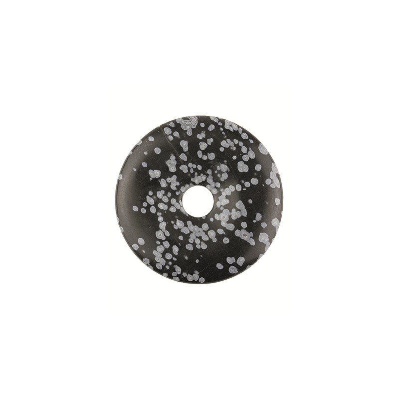 Donut Obsidian Schneeflocke (30 mm) unter Schmuck - Edelstein-Anh?nger - Donut Anh?nger