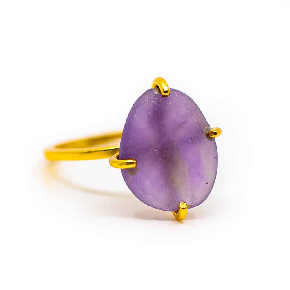 Edelstein Amethyst Ring 925 Silber Vergoldet Wahrnehmung