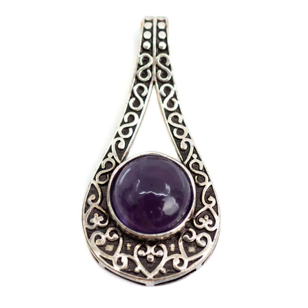 Edelstein-Anh-nger Bohemian Messing Amethyst (35 mm)