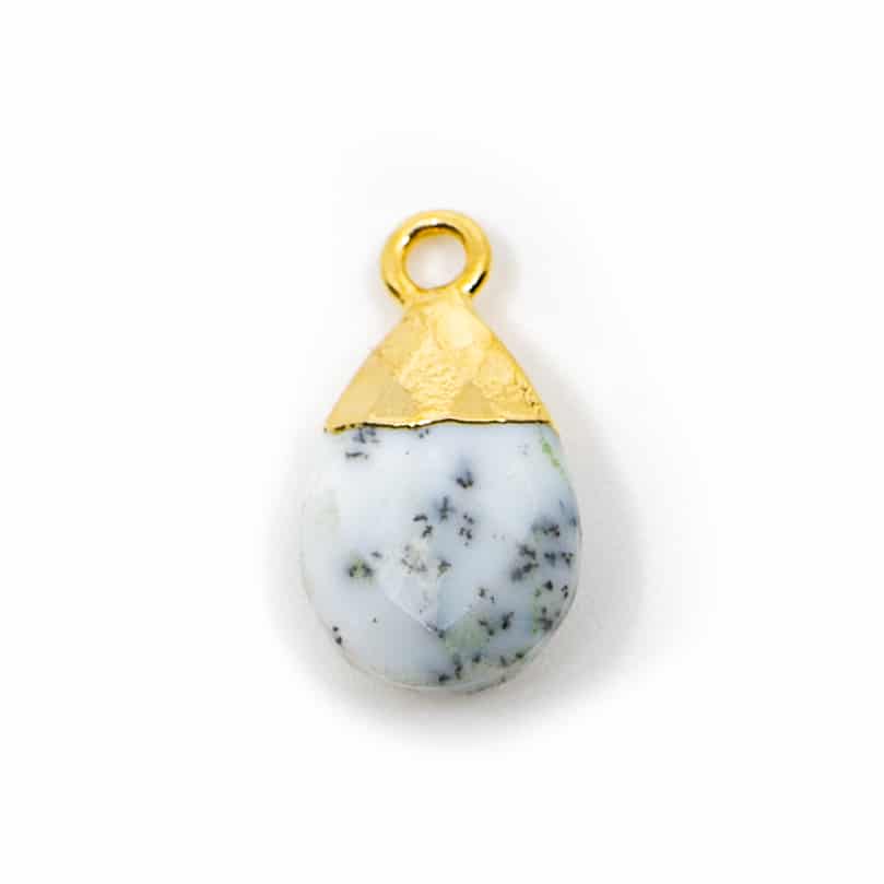 Edelstein-Anh-nger Dendriet Opal Birne (10 mm) unter Schmuck - Edelstein-Anh?nger - Geschliffene Anh?nger - Schmuck - Edelstein-Anh?nger - Tropfen Anh?nger