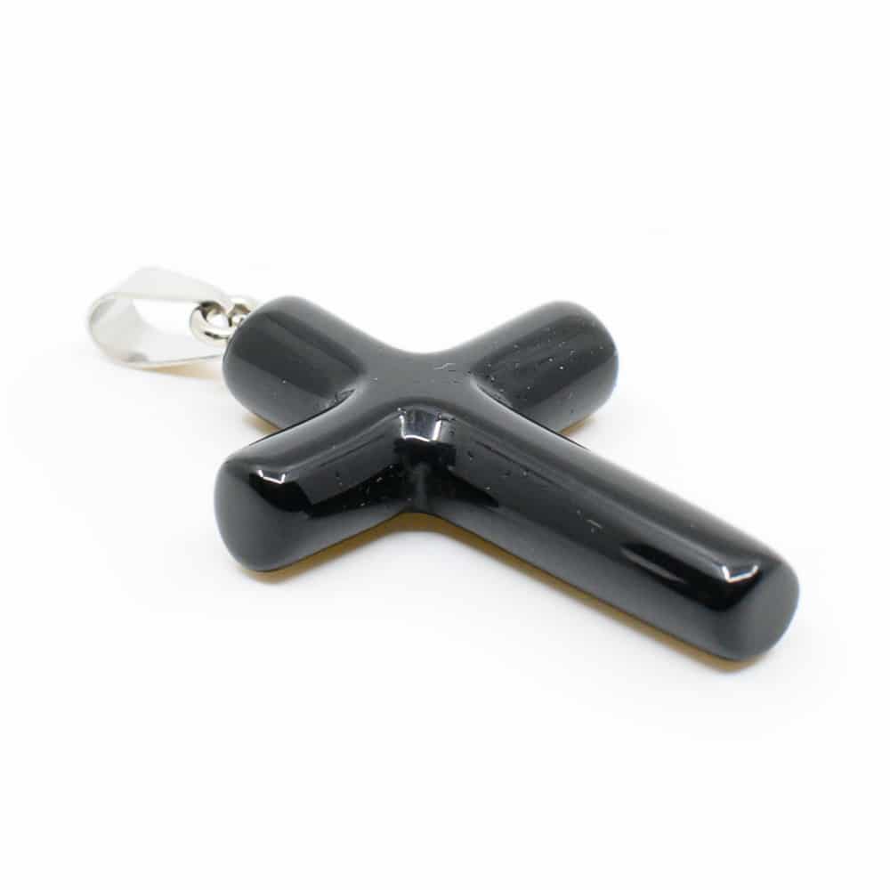 Edelstein-Anh-nger Kreuz Obsidian (45 mm) unter Schmuck - Edelstein-Anh?nger - Kreuz Anh?nger