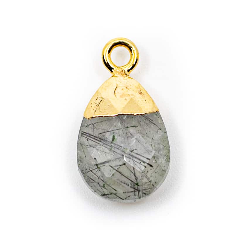 Edelstein-Anh-nger Rutil-Quarz Birne (10 mm)