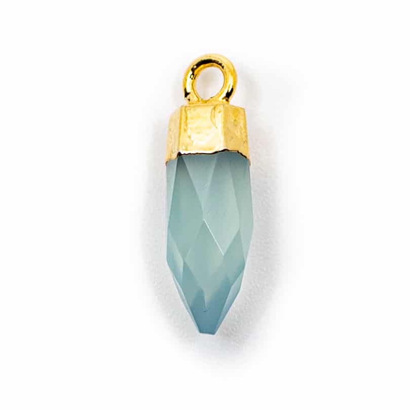 Edelstein-Anh-nger Spitze Aqua-Chalcedon (12 mm)