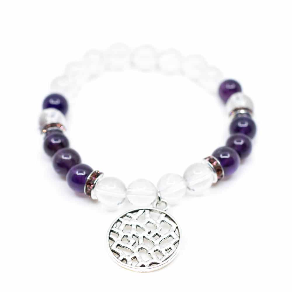 Edelstein Armband Amethyst- Bergkristall mit abstraktem Charme