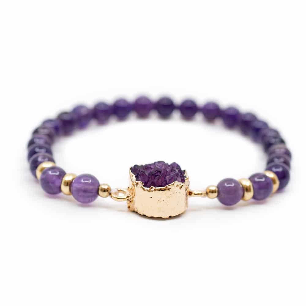 Edelstein Armband Amethyst mit Cluster