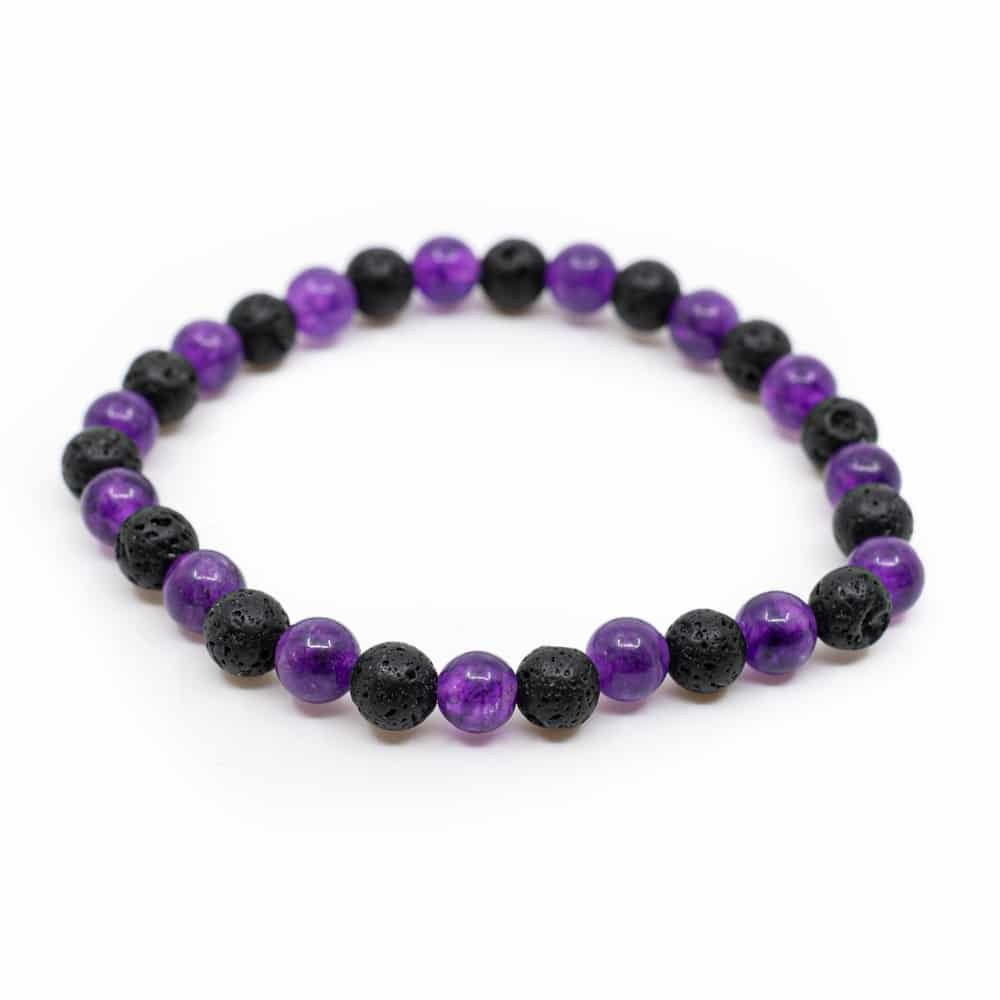 Edelstein Armband Amethyst und Lavastein