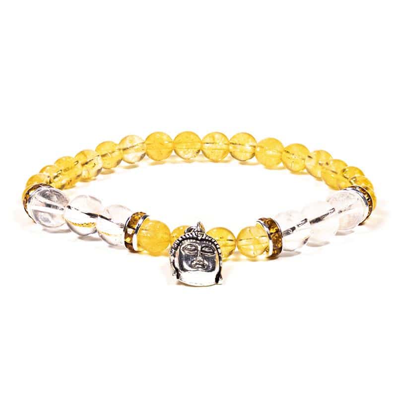 Edelstein-Armband Citrin - Bergkristall mit Buddha